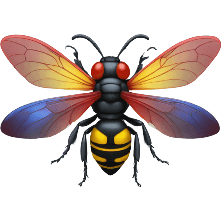 German black red yellow Wasp blue iridescent wings emoji