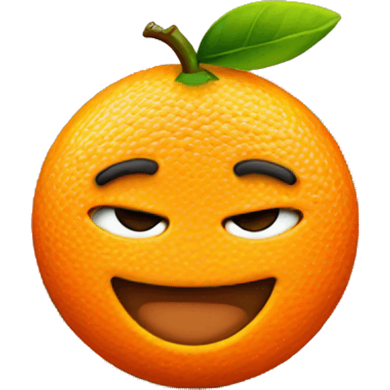 orange winking emoji