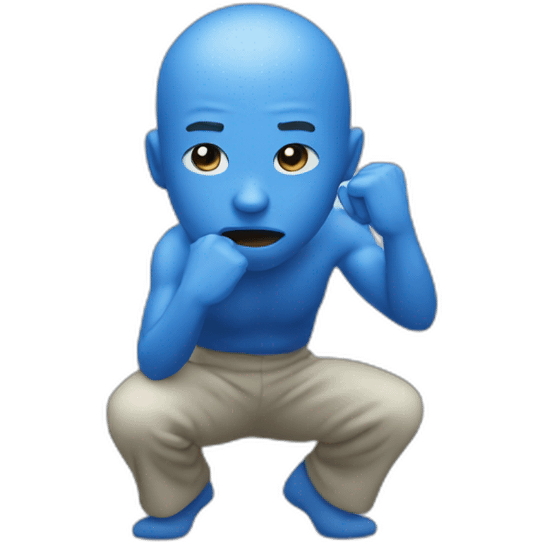 Blue Man popping squat emoji