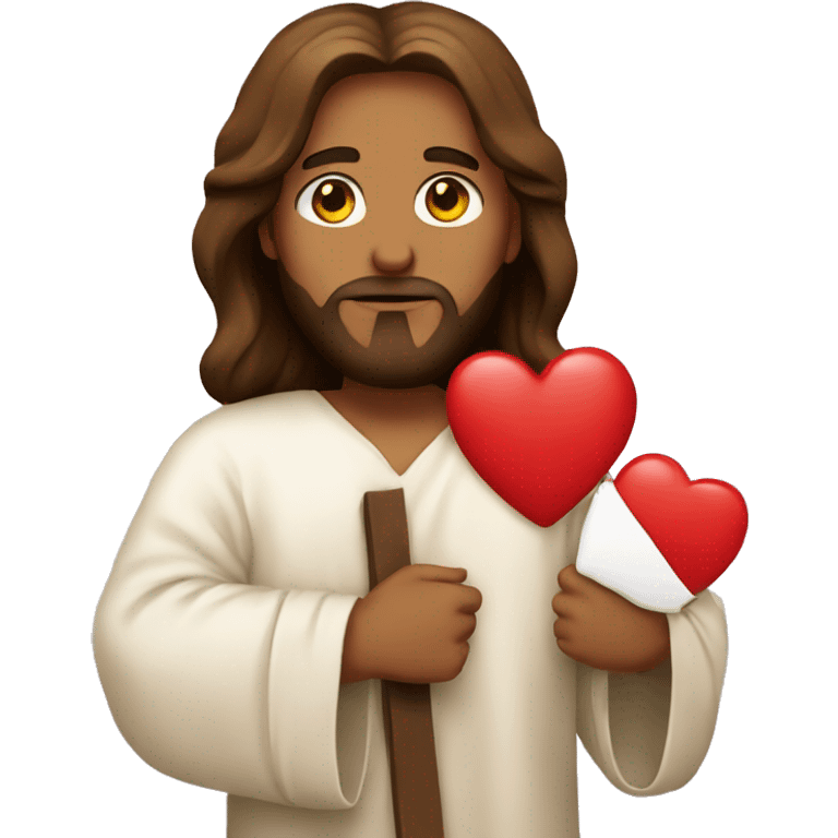 Jesus holding a heart emoji  emoji