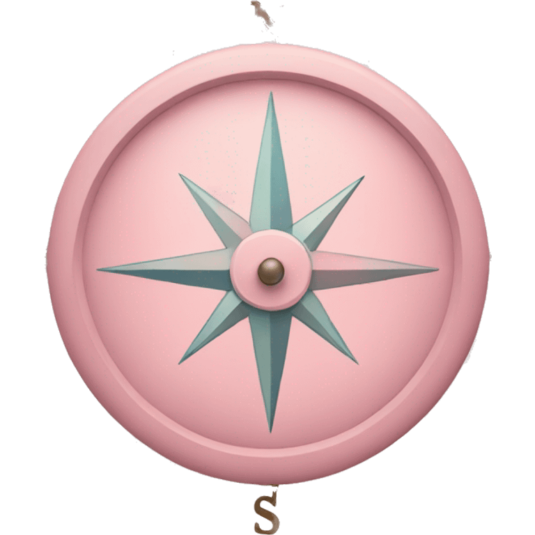 An emoji of a compass in pastel pink emoji