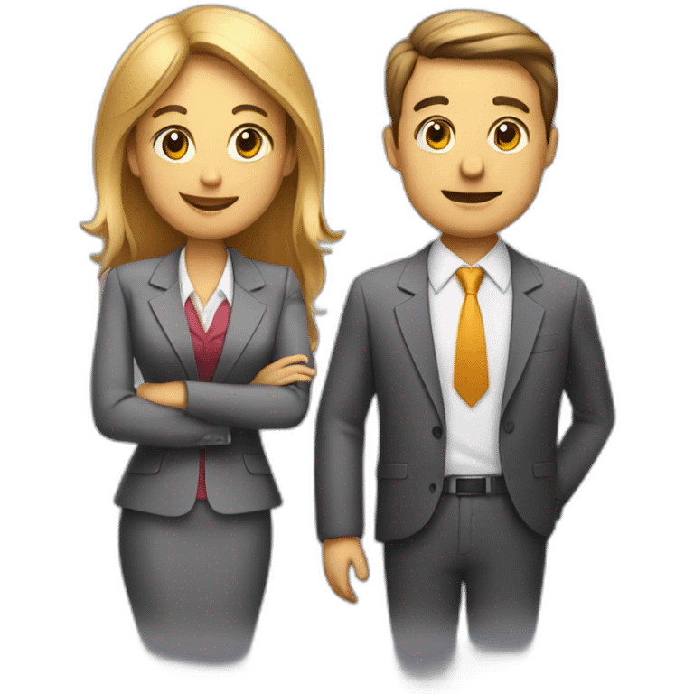 Businessman and Businesswoman talking to each other emoji