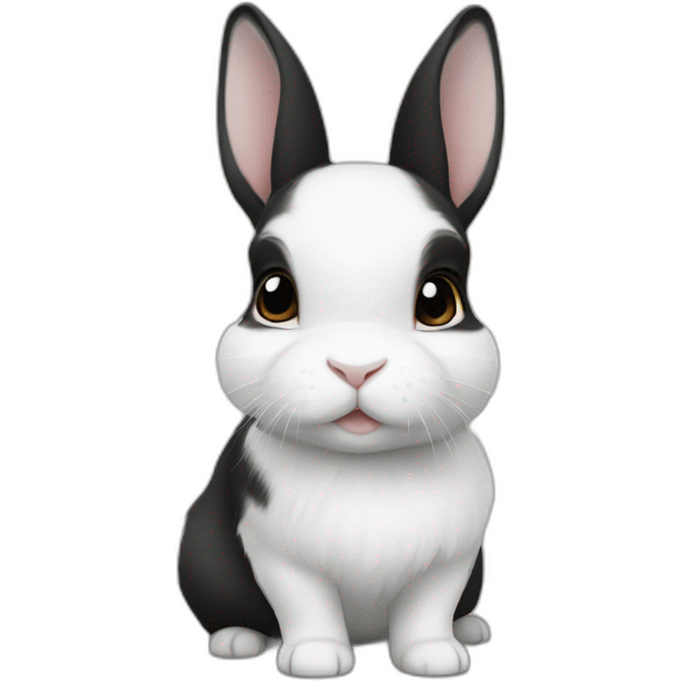 black and white mini netherland dwarf emoji