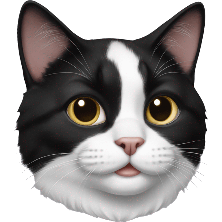 Black and white tuxedo cat  emoji