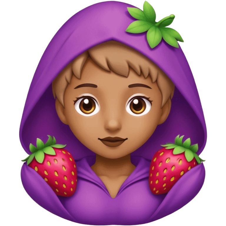 Purple cute strawberry emoji