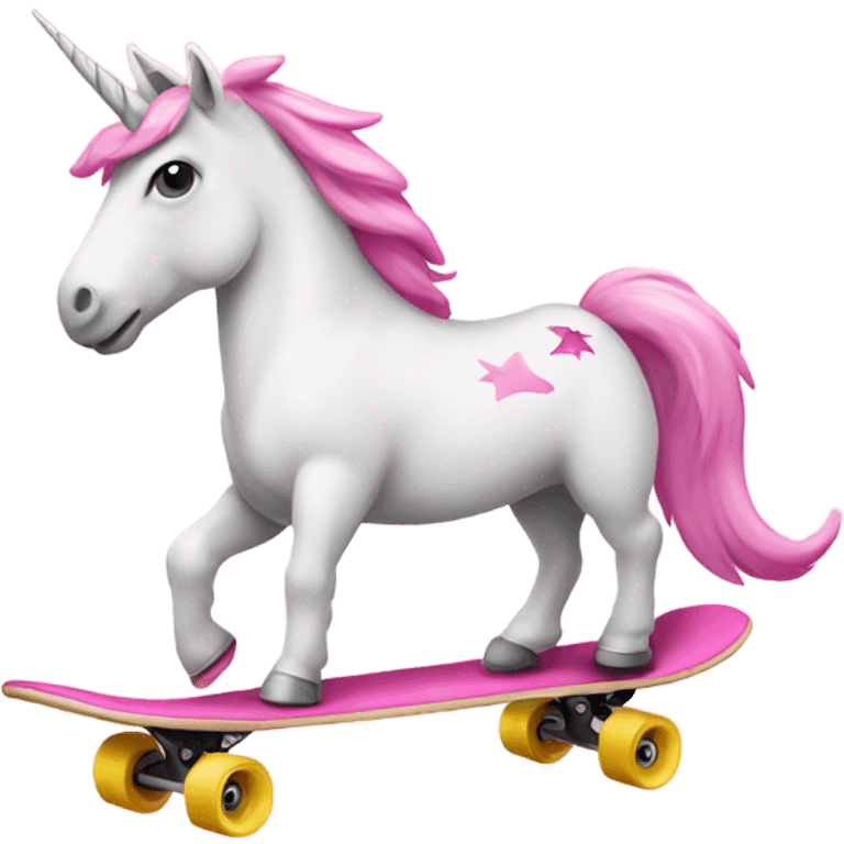 unicorn on a pink skateboard emoji