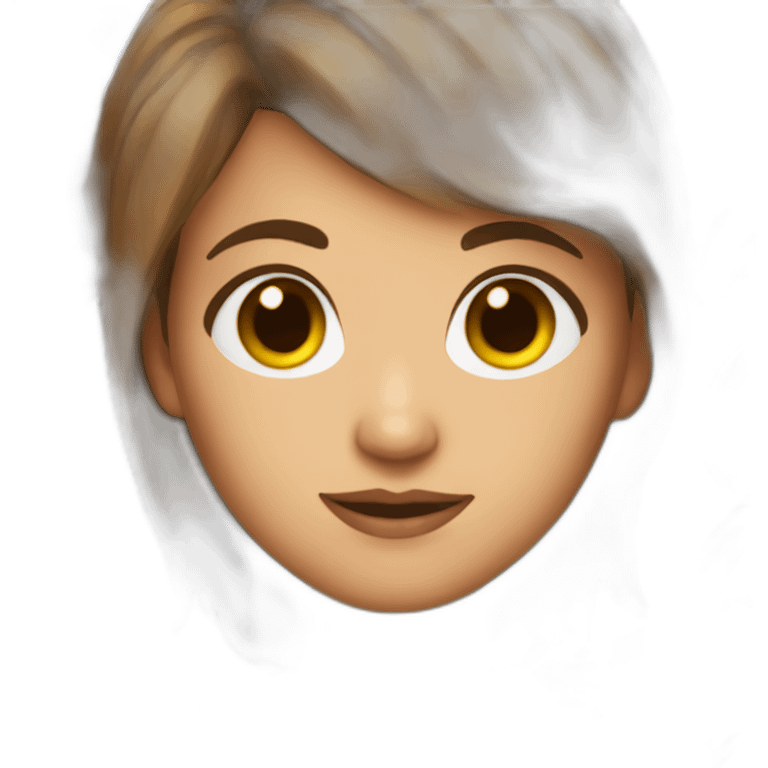 brown-haired girl with bob designer emoji