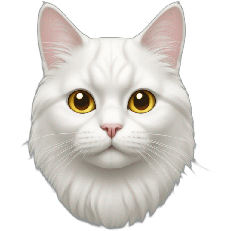 persian white cat head emoji