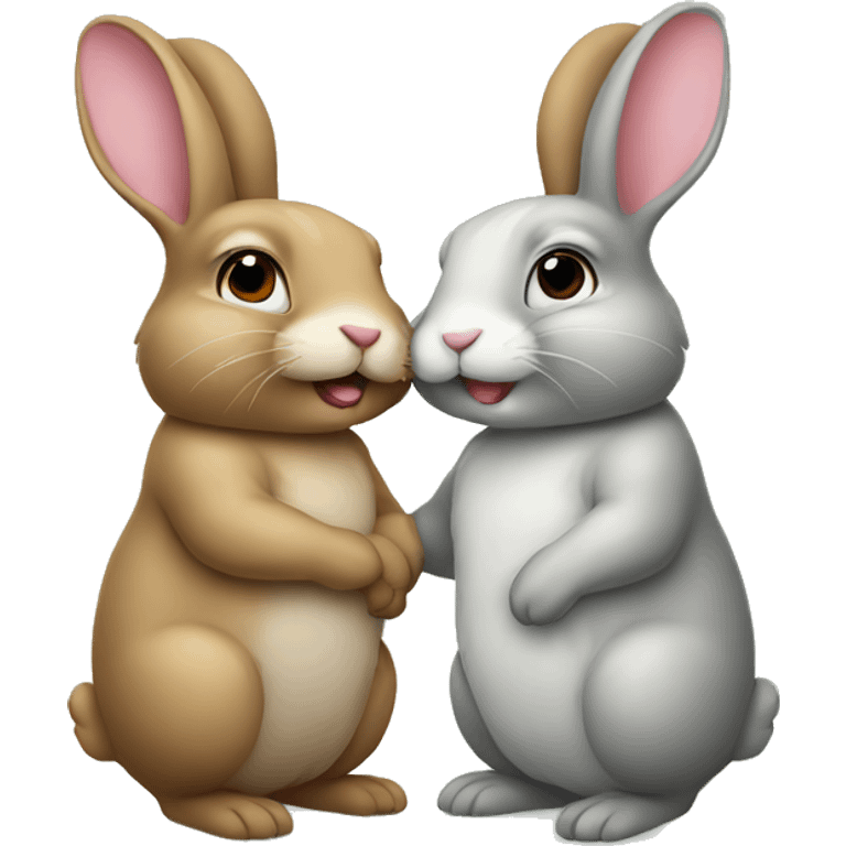 rabbit couple in love emoji