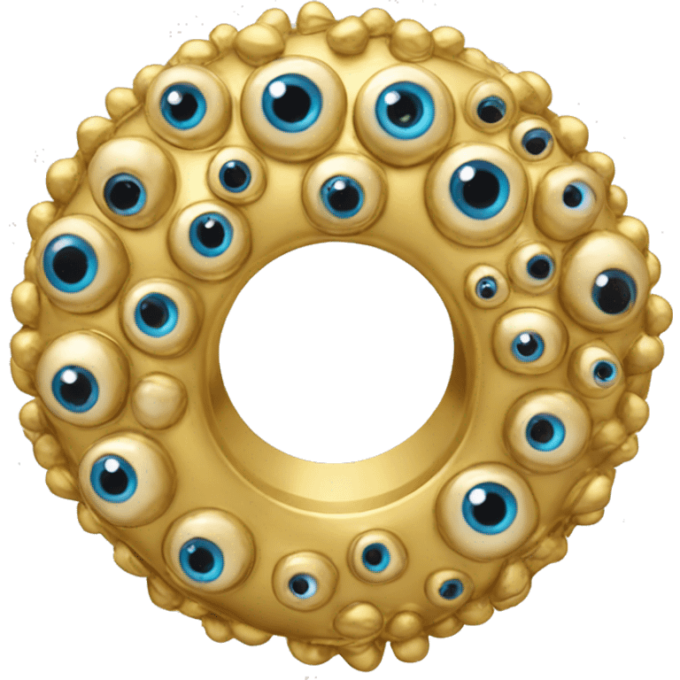 gold ring studded with eyeballs emoji