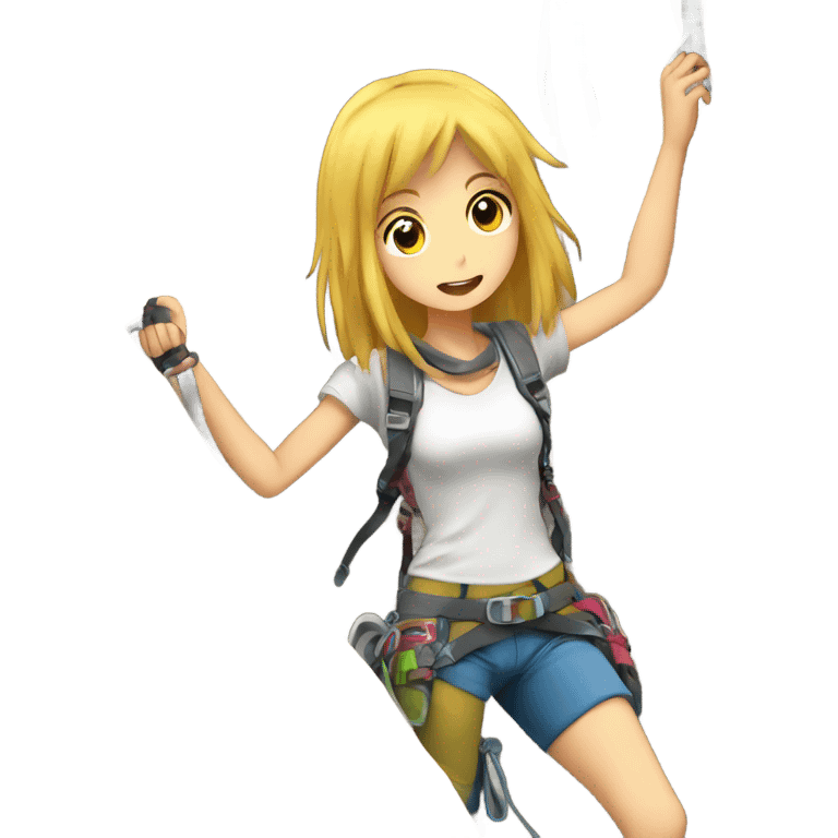 rock climbing anime girl emoji