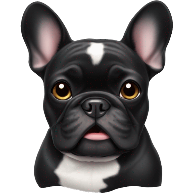 Funny black french bulldog emoji