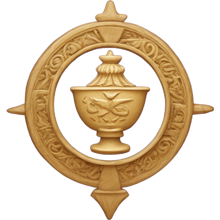 symbol of zoroastrianism on purple background emoji