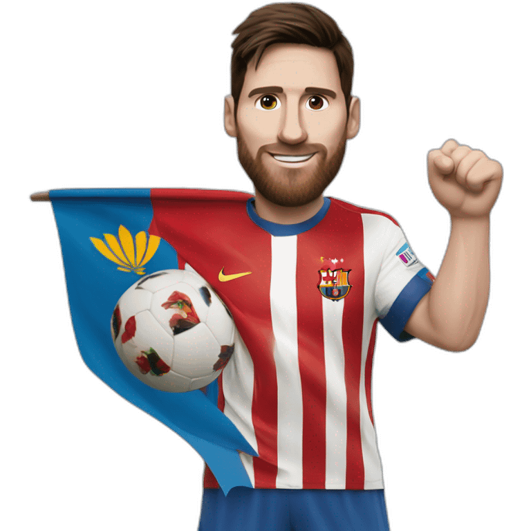 Messi with peruvin flag on his hand emoji