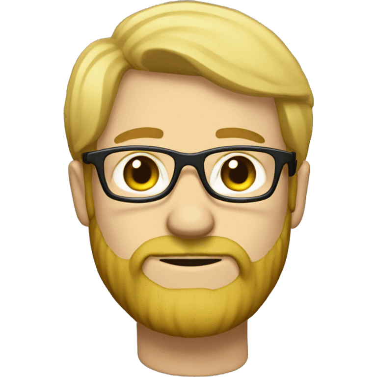 Create a  illustrations of a person with blond hair, glasses, and a beard. emoji