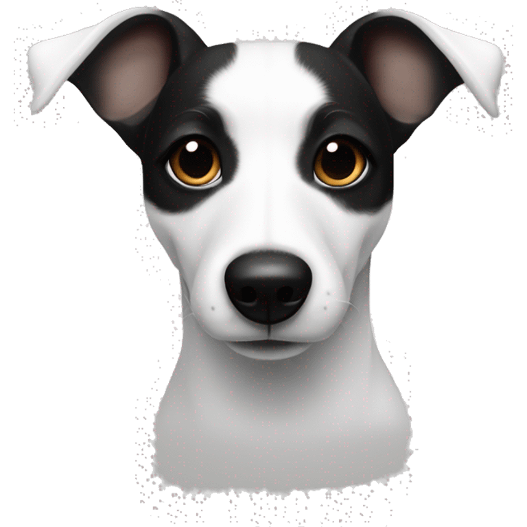 Total white jack russel ears black emoji