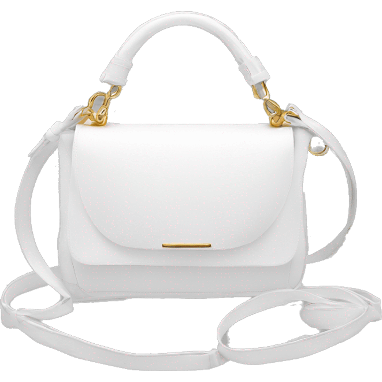 all white luxurious shoulder bag with white strap emoji