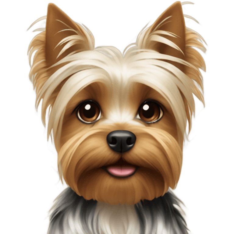 Yorkshire terrier with a white plaid emoji