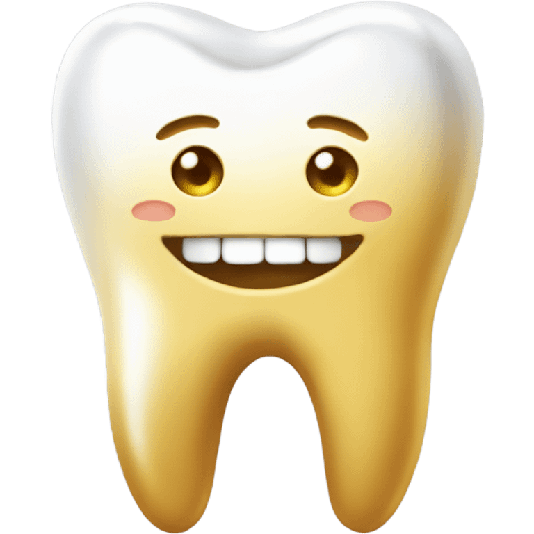 I want to make a tooth with a golden tooth and a smile  emoji