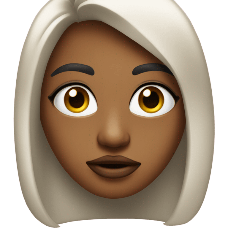 Cara larga y de labios fundidos con los ojos abiertos  emoji