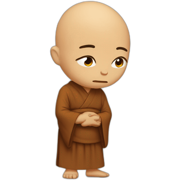 monk giving up and sad emoji