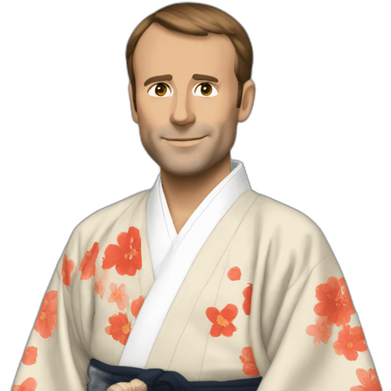 Macron en kimono emoji