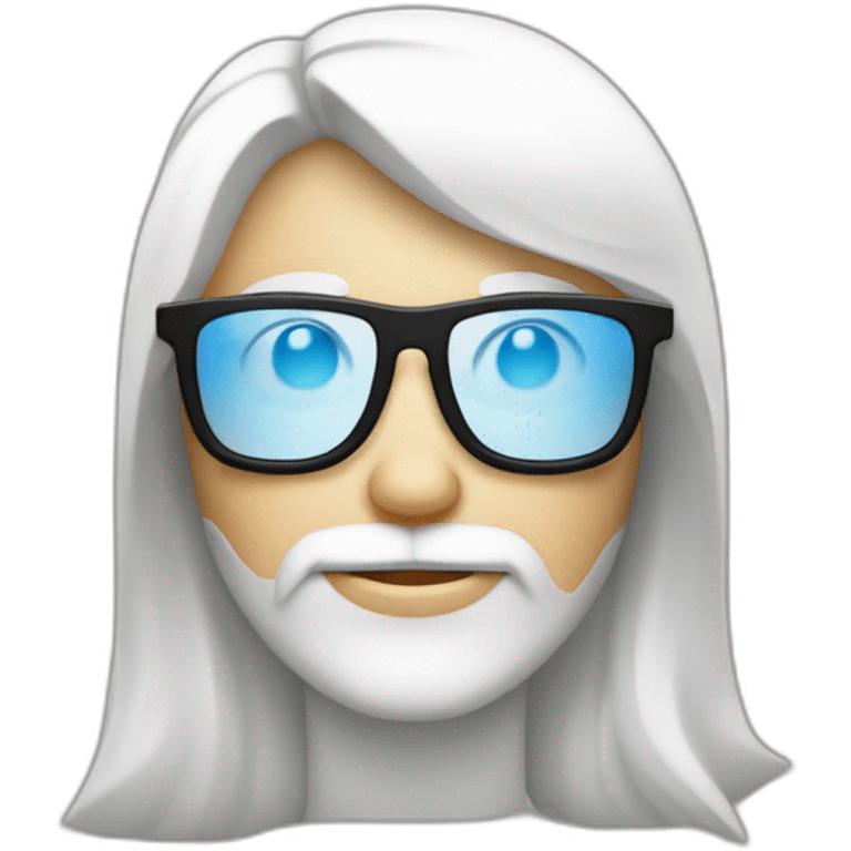 Un mec cheveux noirs barbichette blanche peau brune à lunettes avec un Gun emoji