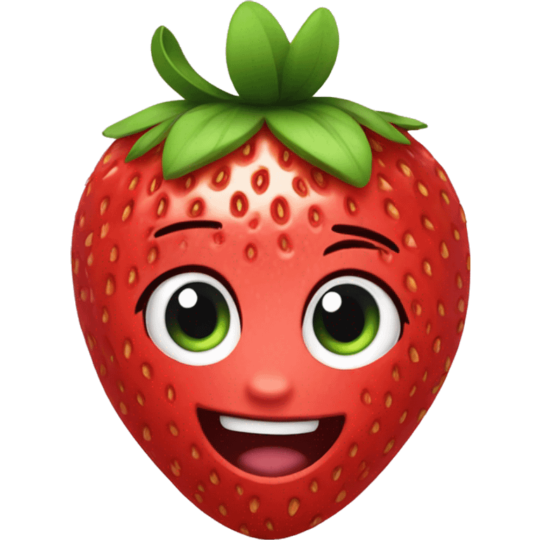 Friendly fitness strawberry with a headband emoji