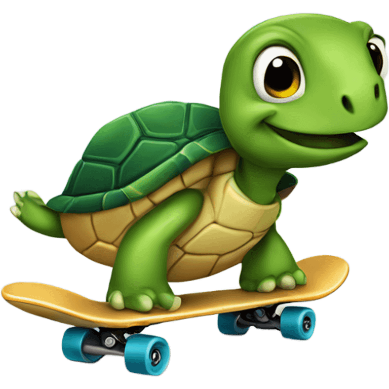 Turtle skateboarding emoji