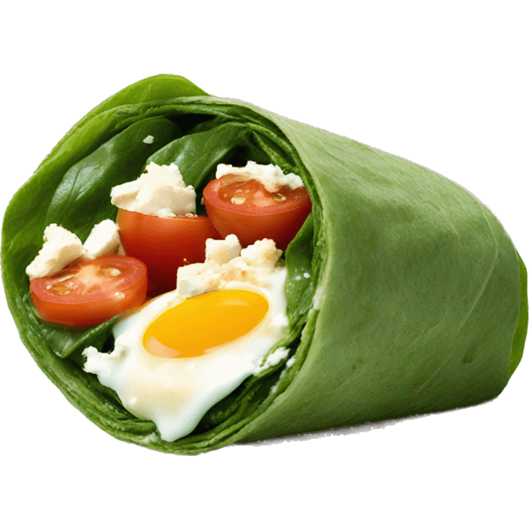 spinach feta egg white tomato wrap emoji