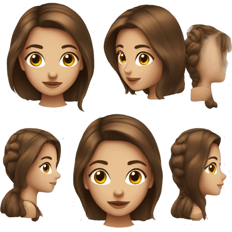 Beautiful girl with brown hair emoji