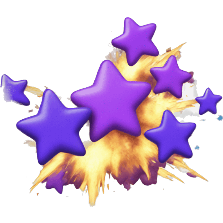 explosion of blue and purple stars with white numbers on it emoji