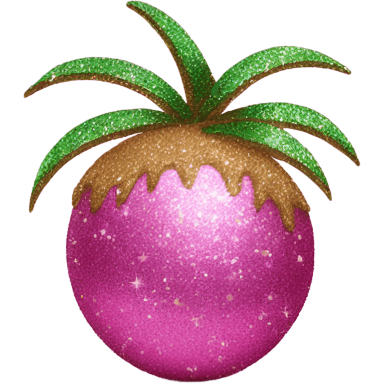 Pink coconut with glitter emoji