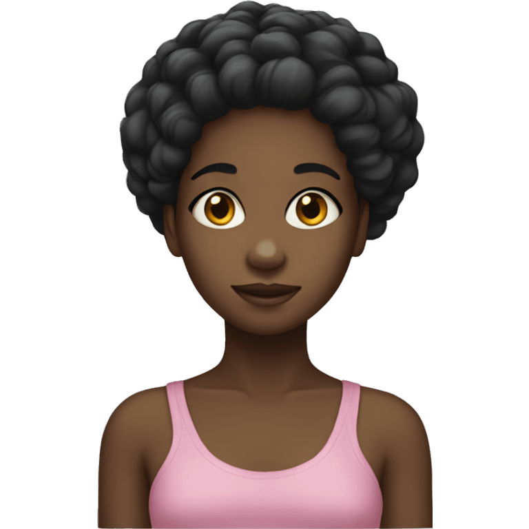 A black girl with 4C hair emoji