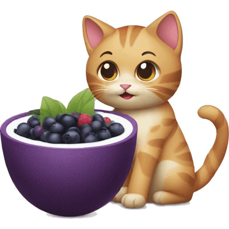 cat eating acai emoji