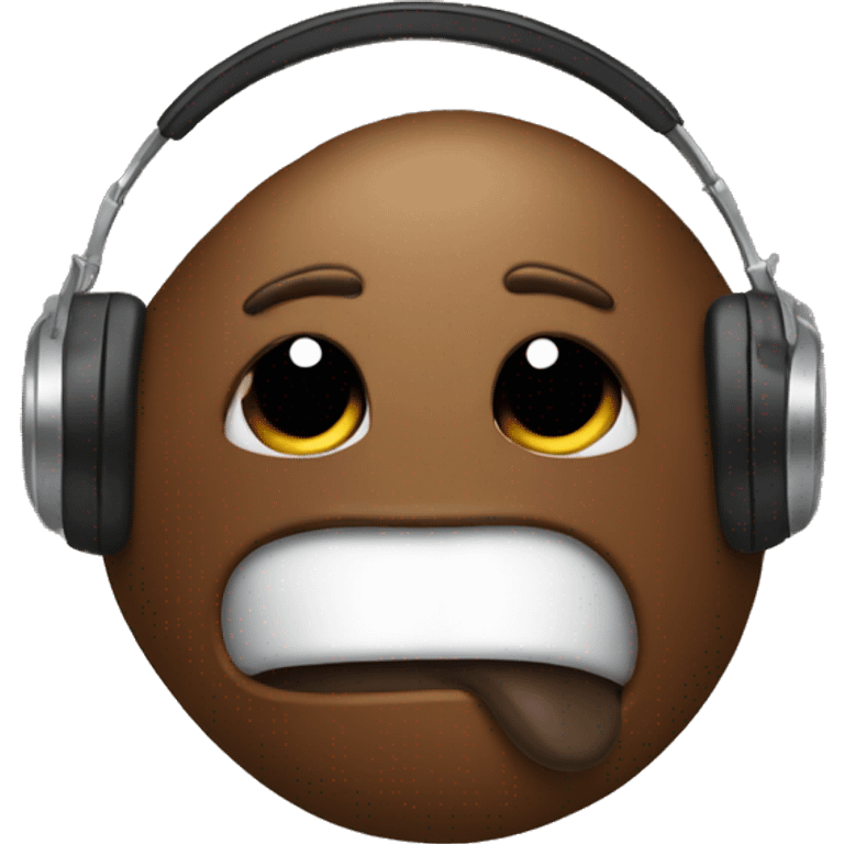 Poop with headphones emoji