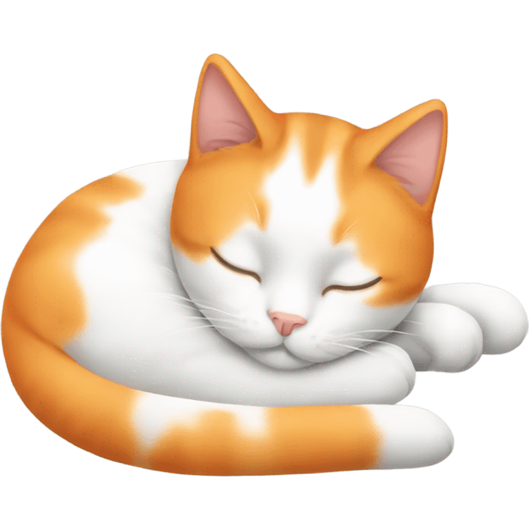 Cat sleeping white orange with long ears emoji