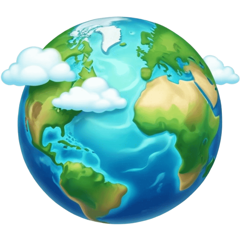 Cinematic Realistic Earth, depicted with vibrant blue oceans, clouds, and lush green continents rendered in exquisite detail, high shine, and a soft radiant glow that captures the dynamic, life-sustaining beauty of our home planet. emoji