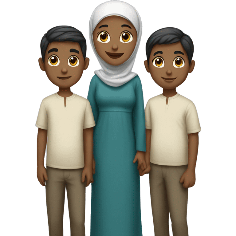 Muslim family of 3 boys emoji