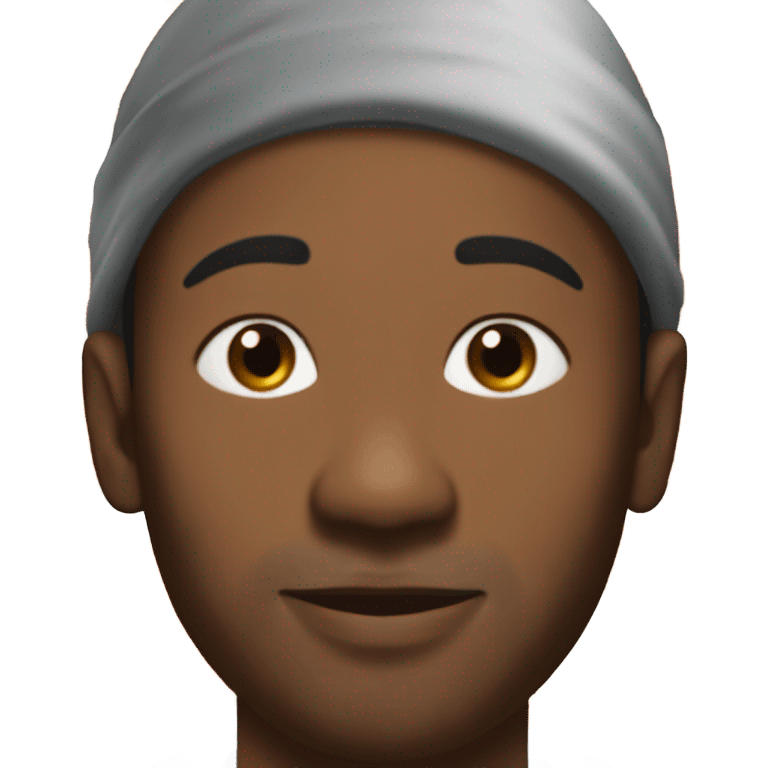 black autistic guy with a durag eating fried chicken emoji