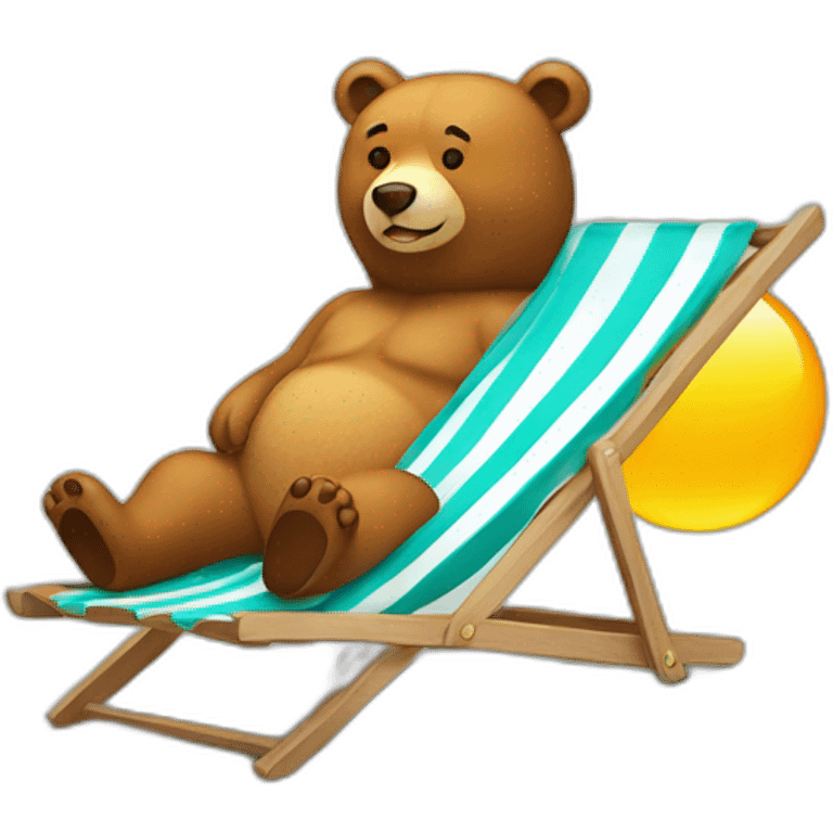 Sunbathing bear emoji