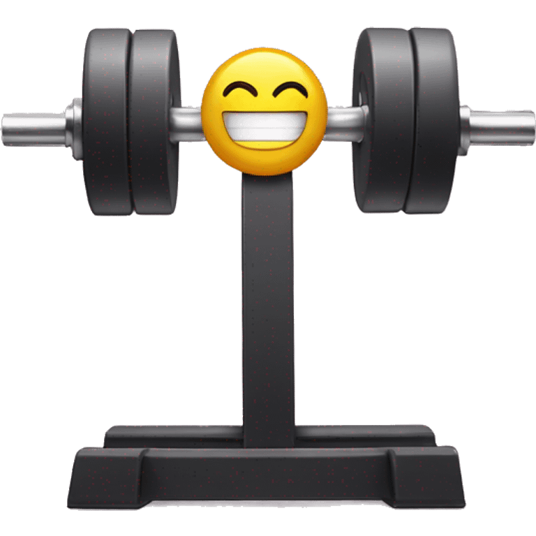 Iphone 13 sitting on a gym dumbell  emoji