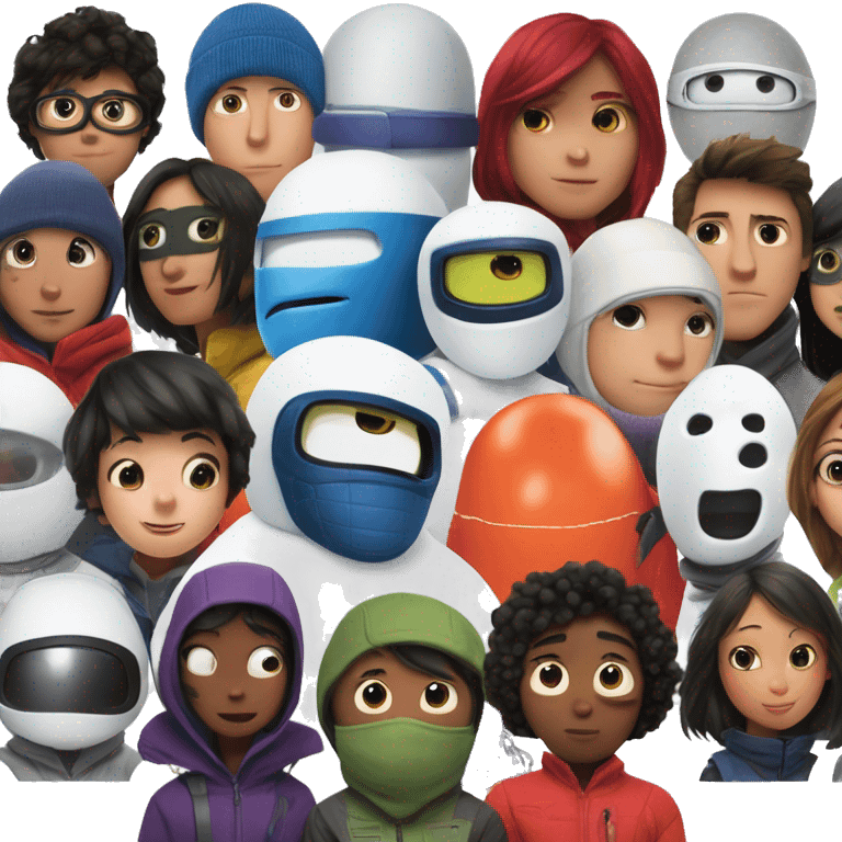 Big hero 6 character wearing ski masks  emoji