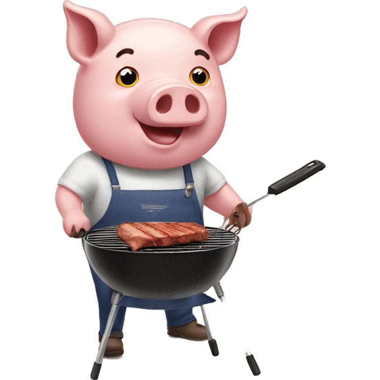 barbecuing pig emoji