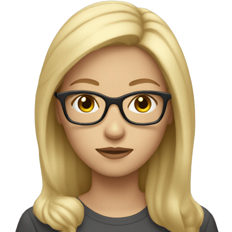 Blonde hair female with glasses emoji