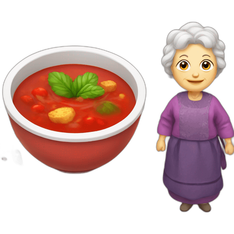 Borsh Ukrainian red soup and granny emoji