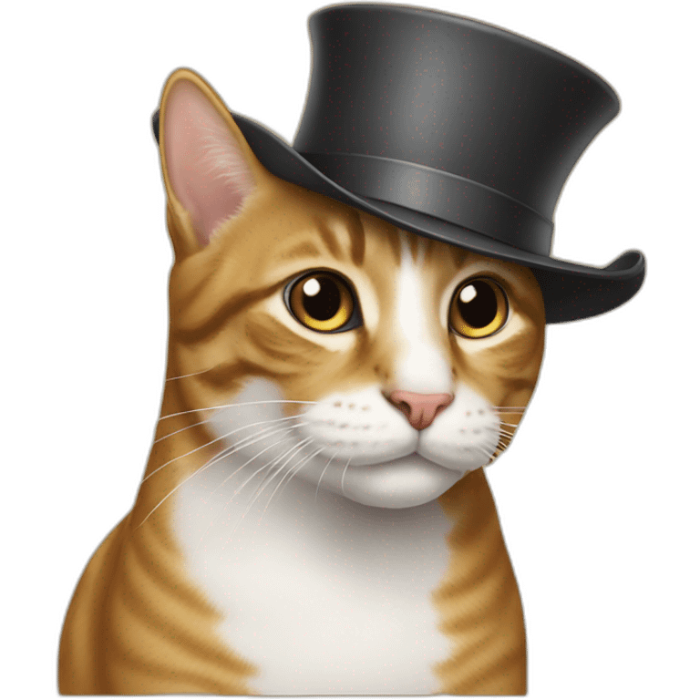 Cat wearing a hat on a horse emoji