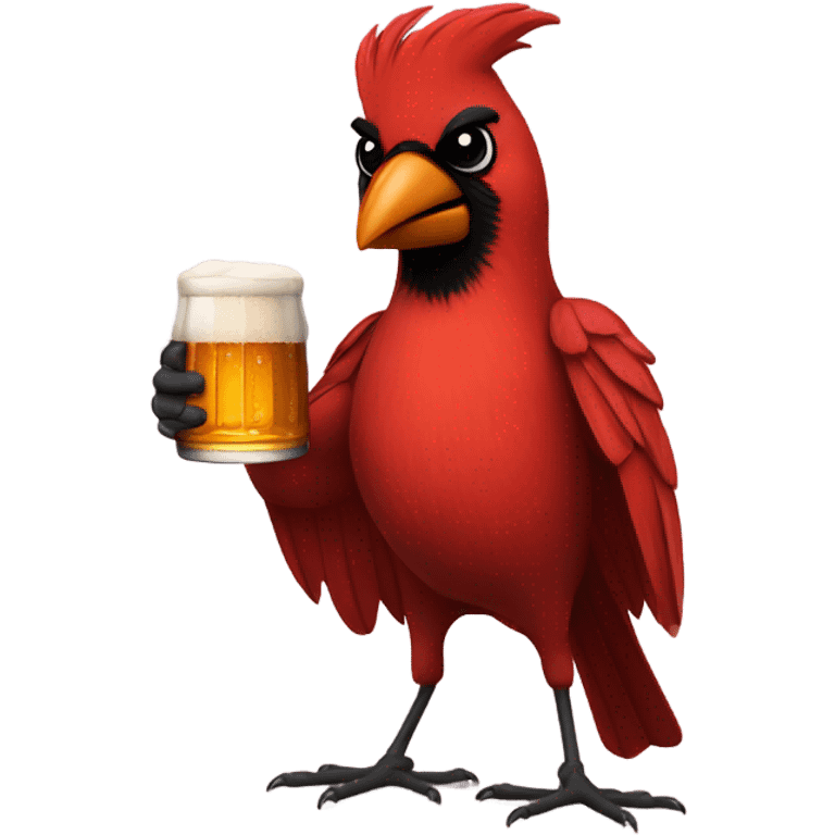 cardinal holding a beer emoji