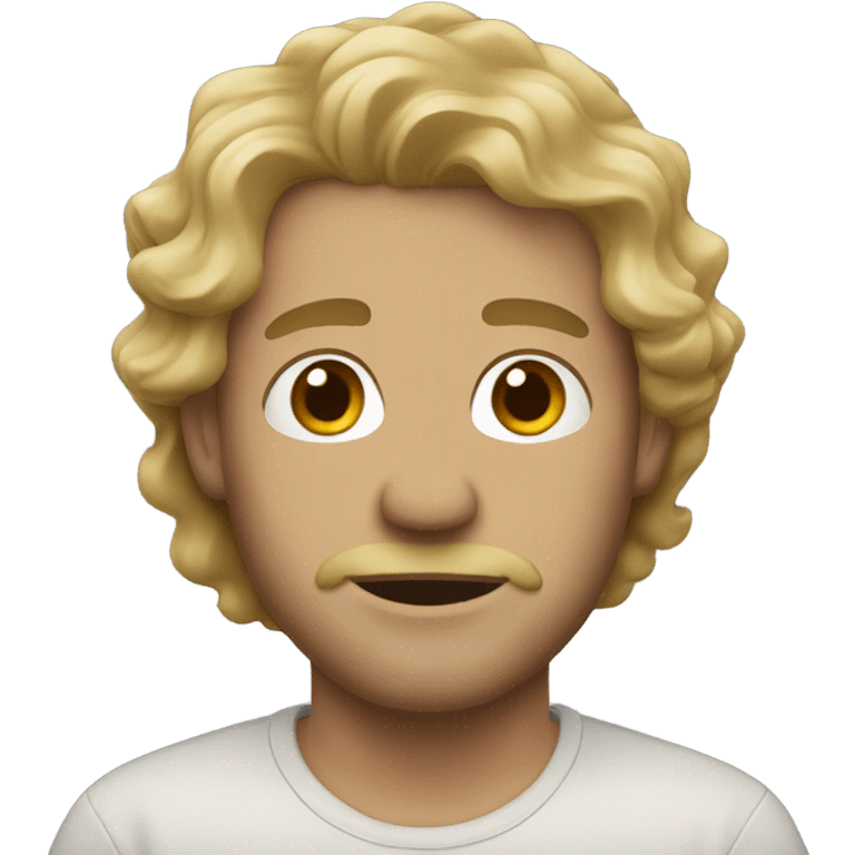 man with wavy dirty blonde hair  emoji