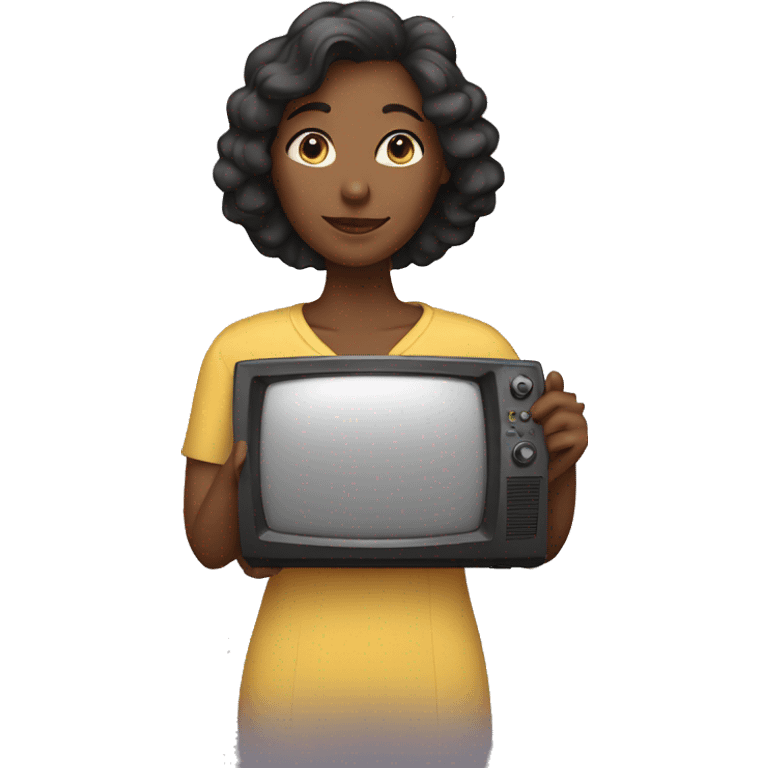 a women seing a tv emoji